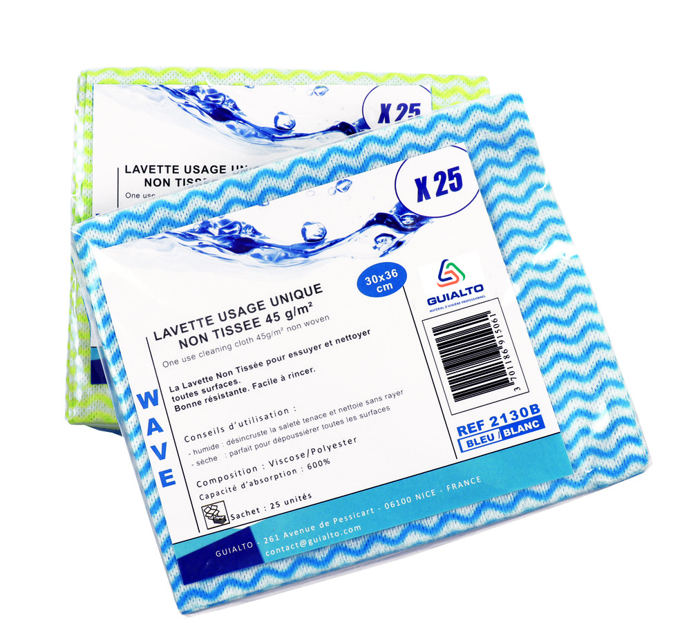 Lavette uu nt wawe jaune/blanc 30x36cm (carton 500 u) - guialto