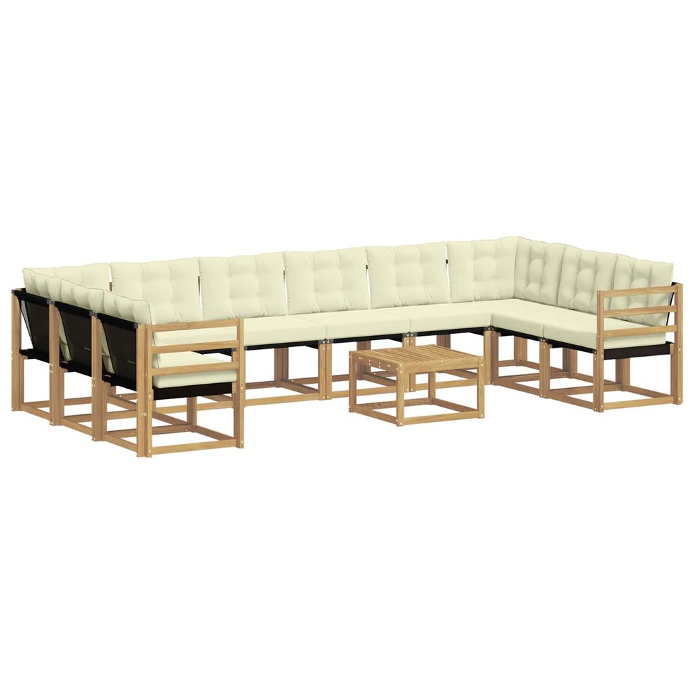 Ensemble de canapés d'extérieur 11 pc blanc et crème