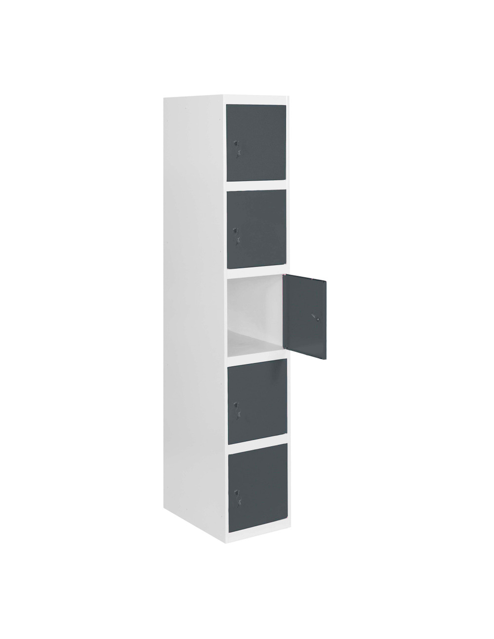 Casier-armoire simonlocker prof.dism.5 porte 1/5 400 in bl/an blanc/antracite 1800x400x500 - simonrack