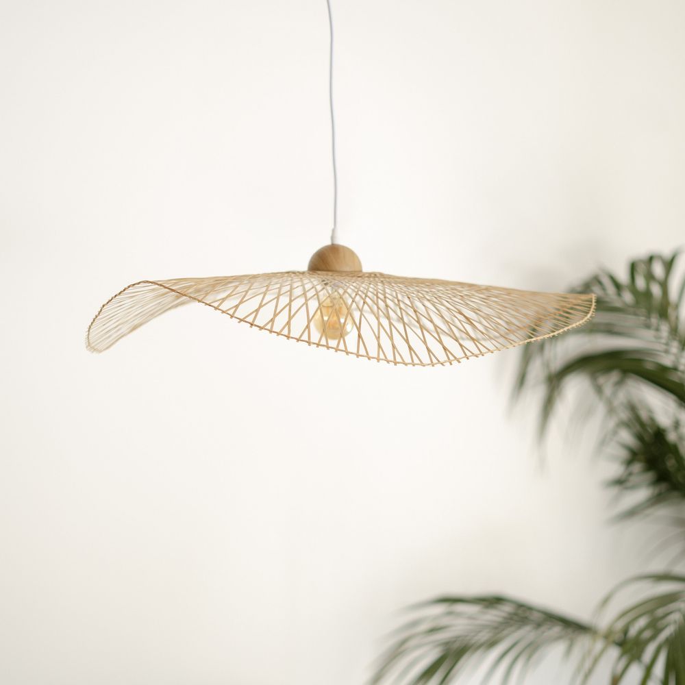 Jipi-suspension d75 cm en bambou avec fil blanc