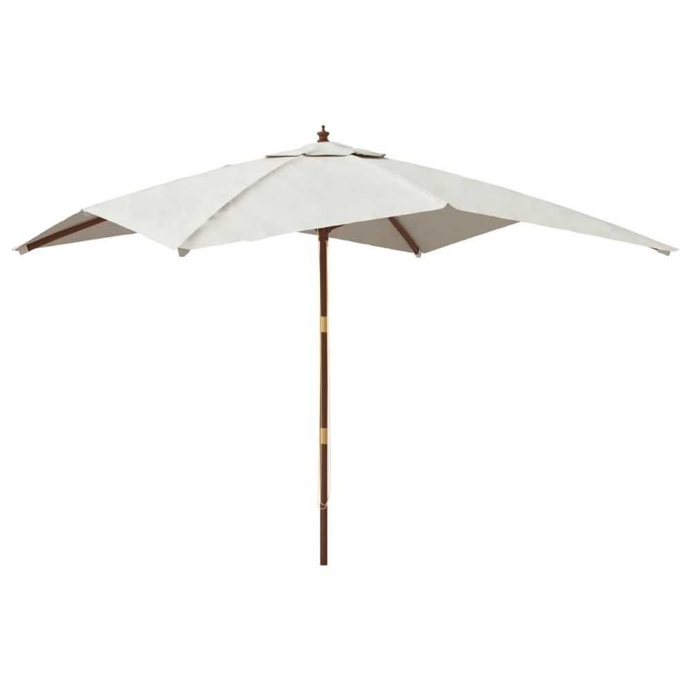 Parasol de jardin avec mât en bois sable 300x300x273 cm