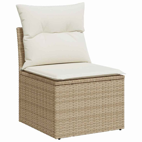 Ensemble de canapé de jardin 9 pcs beige et blanc