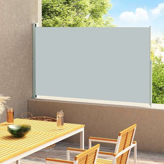 Auvent latéral rétractable de patio 180x300 cm gris