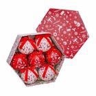 Boules de noël blanc rouge papier polyfoam bonhomme de neige 7,5 x 7,5 x 7,5 cm (7 unités)