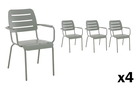 Lot de 4 fauteuils de jardin vintage kleo vert   mwh®