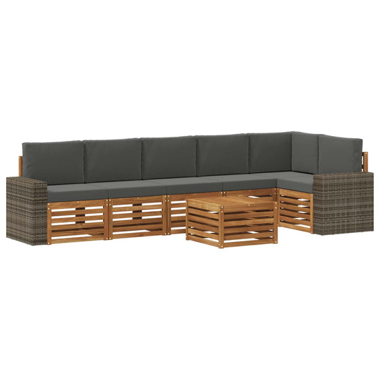 Ensemble de canapé d'angle 7 pcs naturel et anthracite