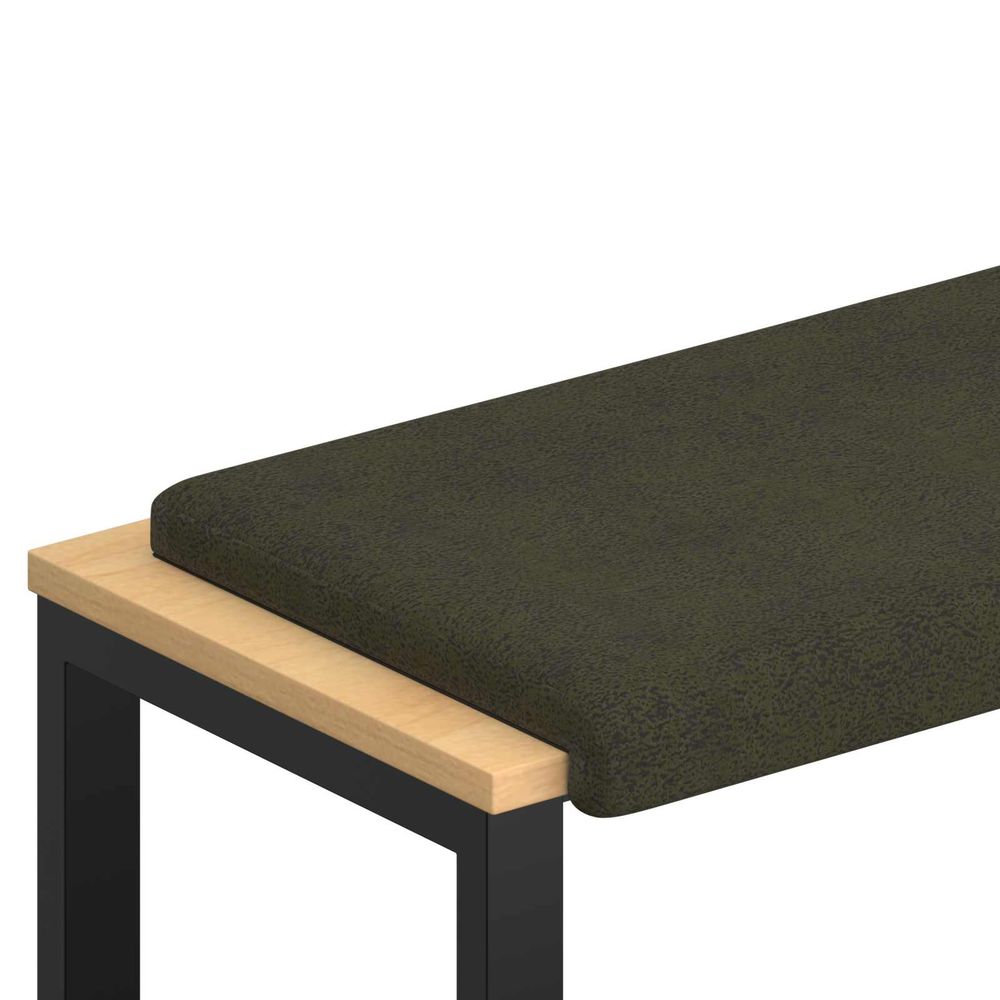 Coussin de banc tissu en suède synthétique vert armée