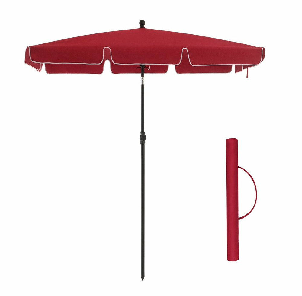 Parasol de balcon rectangulaire 2 x 1,25 m protection upf 50+ ombrelle toile avec revêtement sac de transport terrasse jardin