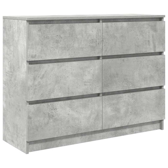 Buffet gris béton 100x35x76 cm bois d'ingénierie