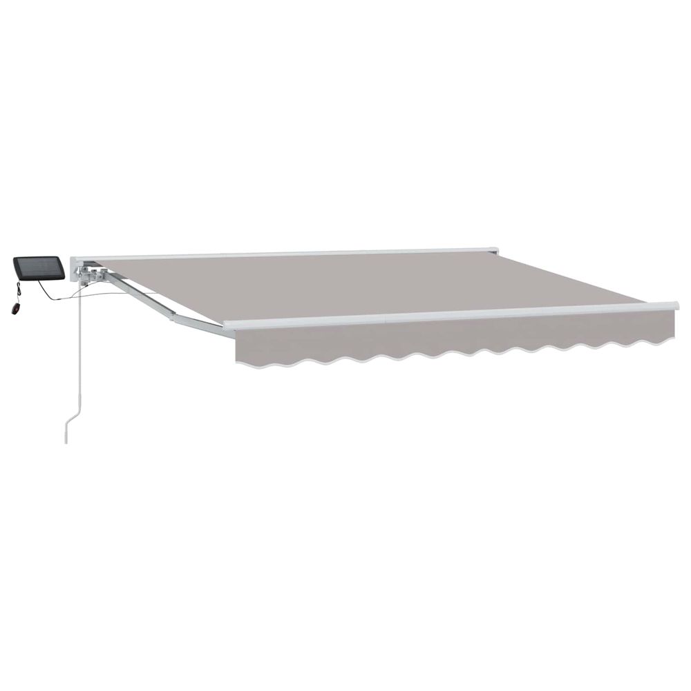 Cadre de store manuel avec leds gris clair et blanc 3 x 2,5 m
