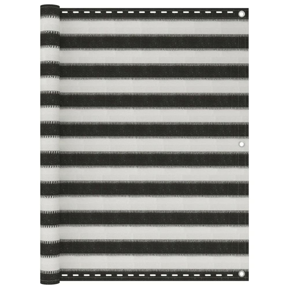 Écran de balcon pehd 120x600 cm anthracite et blanc