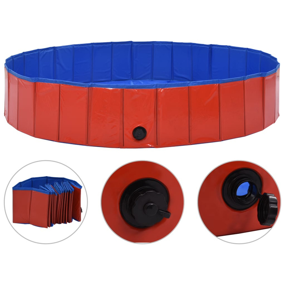 Piscine pliable pour chiens Rouge