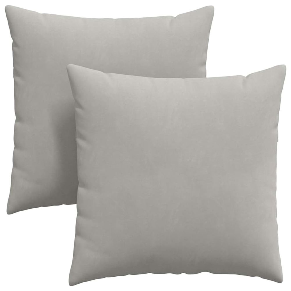 Coussins de canapé 2 pc tissu gris clair 60 x 60 cm