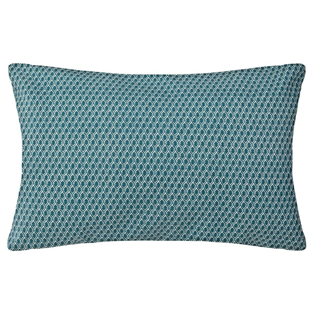 Coussin - motifs otto - coton - bleu canard - 30x50 cm
