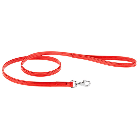 Laisse pour chiens vogue g15/120, cuir véritable, mousqueton en métal, rouge