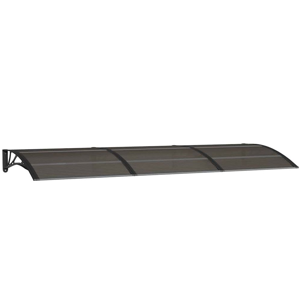 Auvent de porte noir 300x100 cm polycarbonate