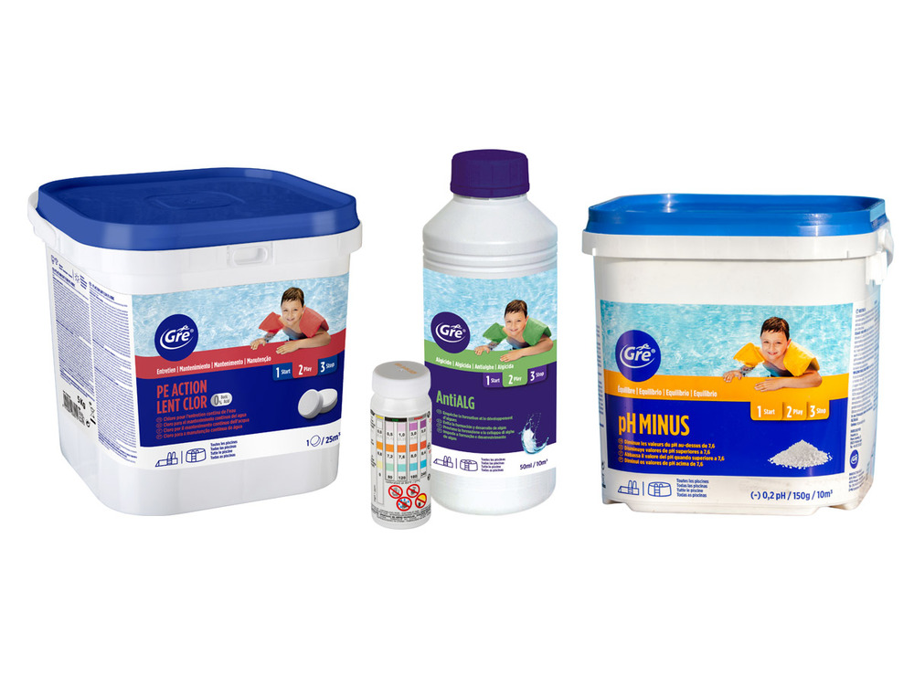 Kit de traitement complet au chlore pour piscine de 0 à 20 m³