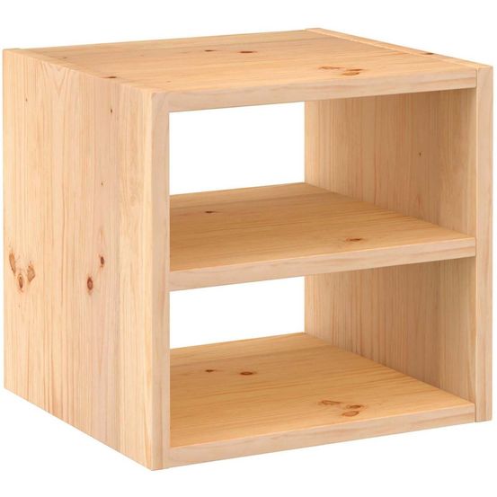Cube de rangement en pin massif dinamic tablette intermédiaire