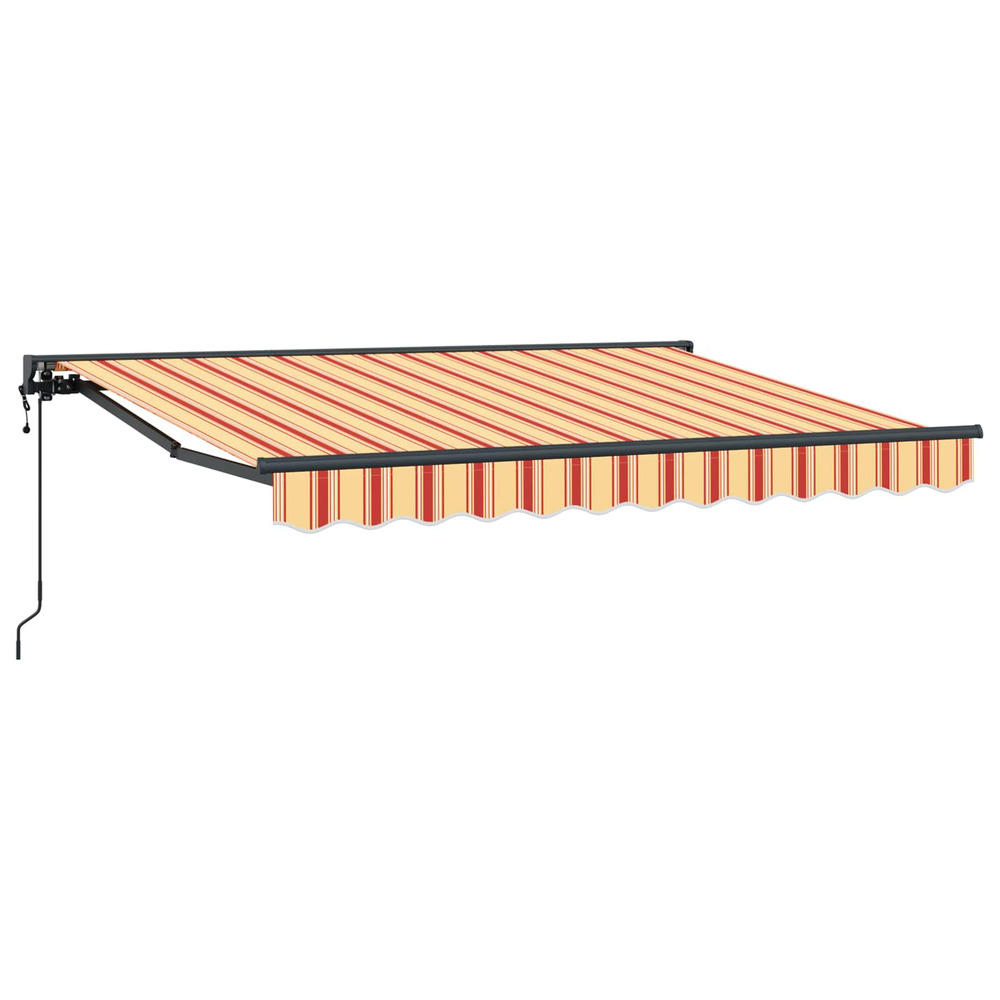 Auvent rétractable électrique jaune, orange et blanc 3,5 x 2 m