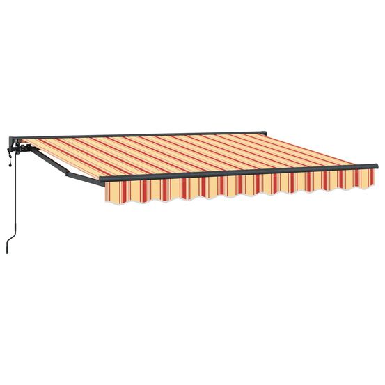 Auvent rétractable électrique jaune, orange et blanc 3,5 x 2 m
