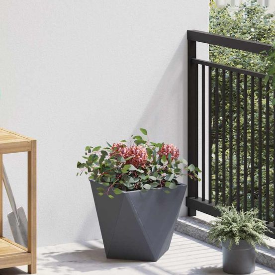 Jardinière carrée acier pour jardin et terrasse anthracite 30x30 cm