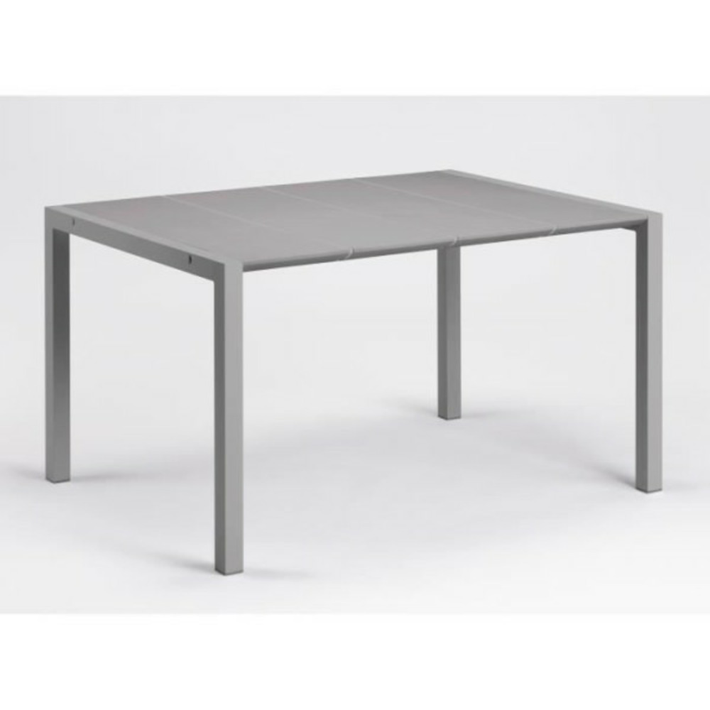 Table -  - eden 133 - gris platinium - 133x87 - aluminium et résine - 6p