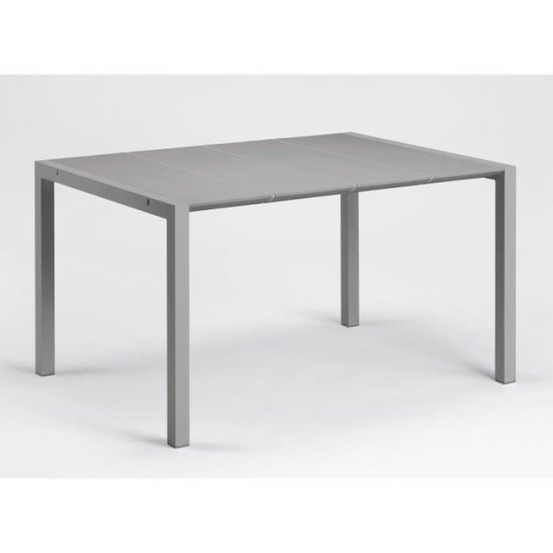Table - - eden 133 - gris platinium - 133x87 - aluminium et résine - 6p