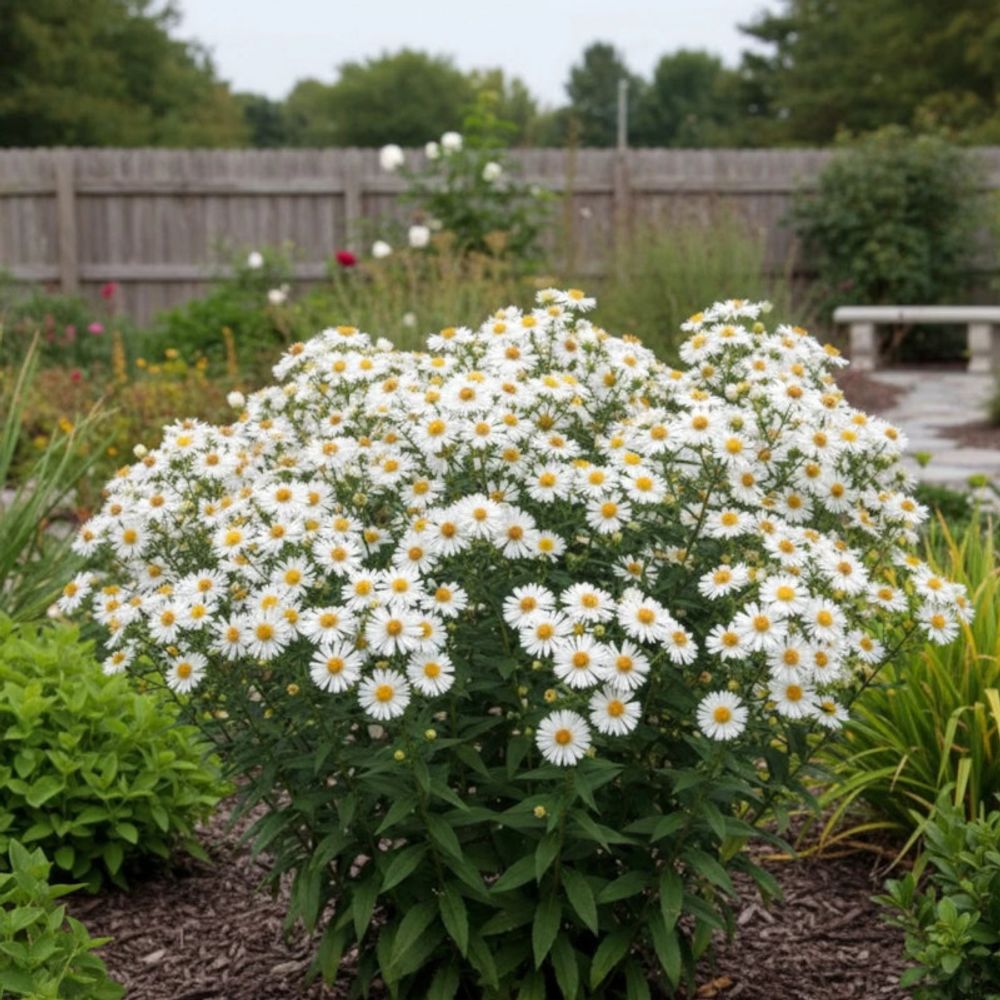 Aster grand d'automne herbstschnee, aster novae-angliae lot de 3 godets