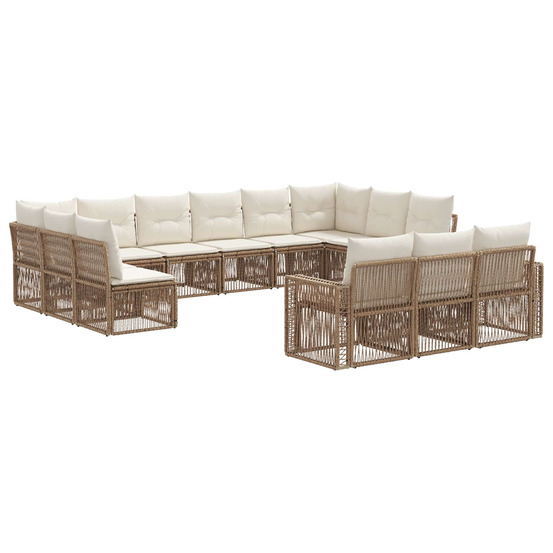 Ensemble de canapé de jardin 13 pcs beige et blanc crème