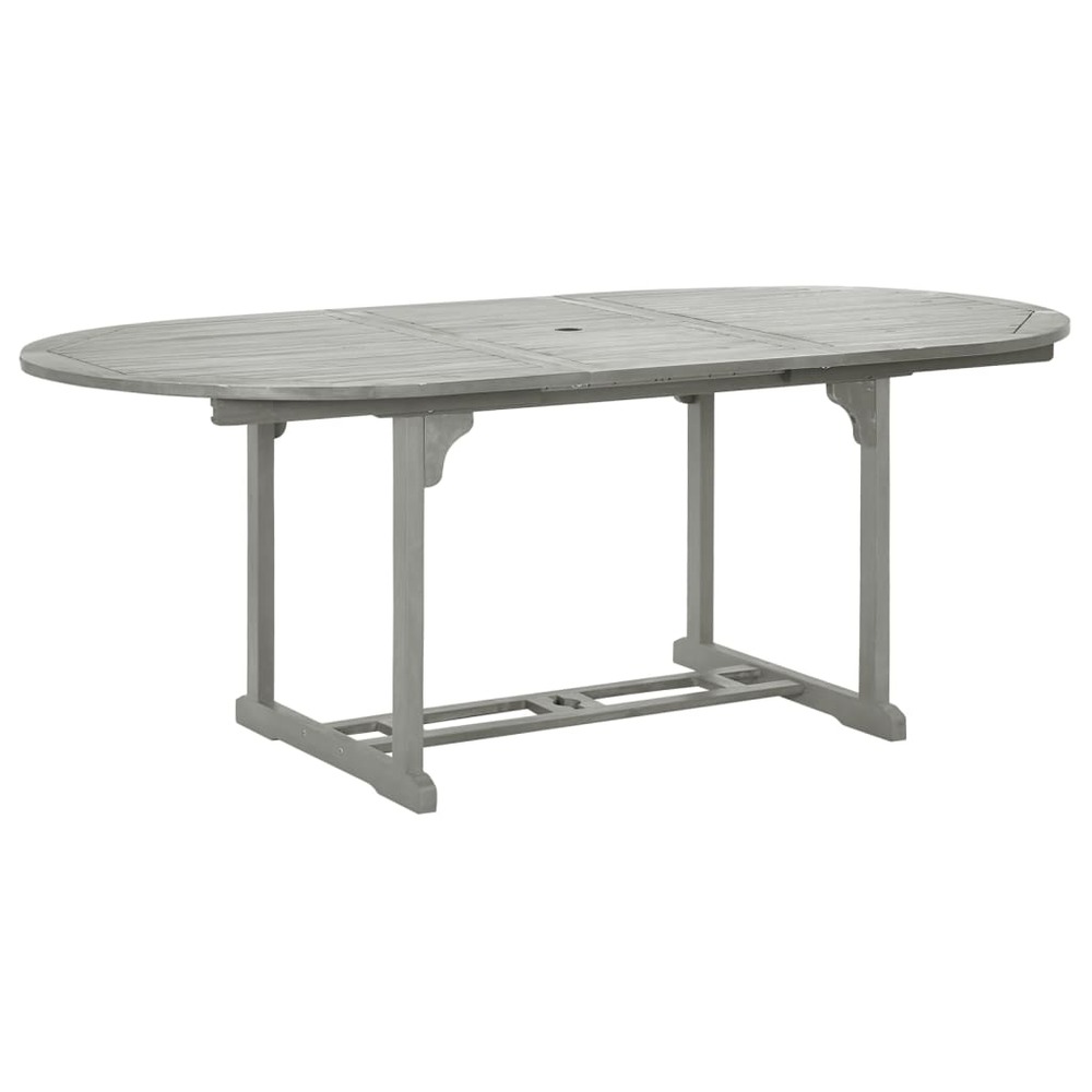 Table de jardin gris 200x100x75 cm bois d'acacia massif
