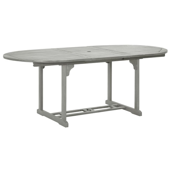 Table de jardin gris 200x100x75 cm bois d'acacia massif