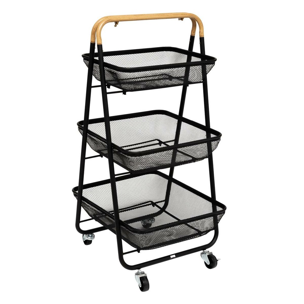 5five - desserte à roulettes mayaj 3 niveaux noir