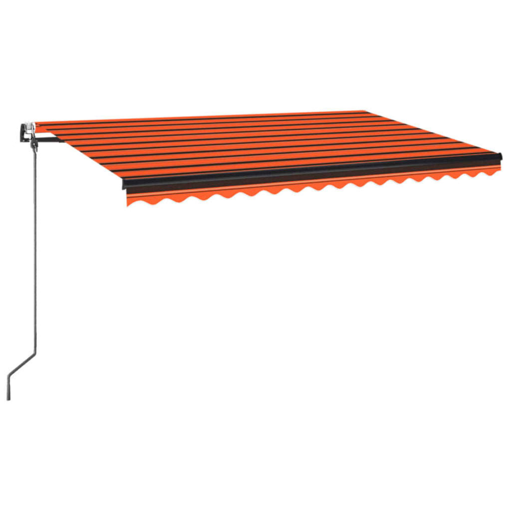 Auvent automatique capteur de vent led 450x350 cm orange marron