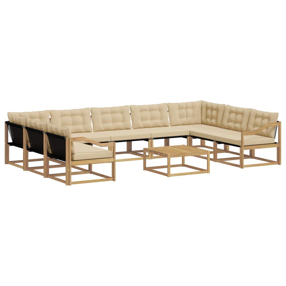 Ensemble de canapés d'extérieur 10 pc blanc et beige