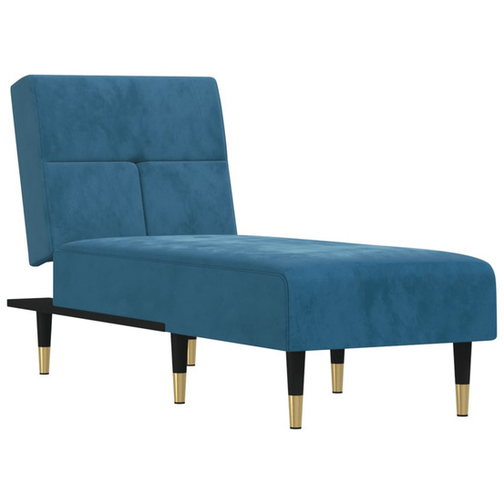 Chaise longue bleu velours bain de soleil