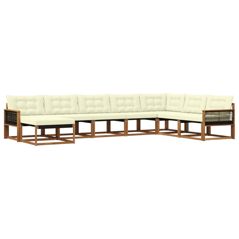 Ensemble de canapés d'extérieur 8 pc naturel et crème