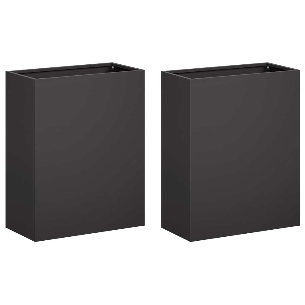 Cache-pot de jardin 2 pc noir 40 x 20 x 40 cm