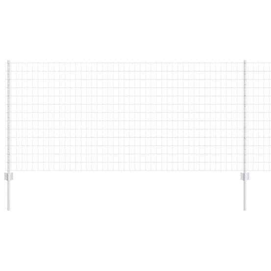 Clôture avec poteau argenté 1 x 10 m acier