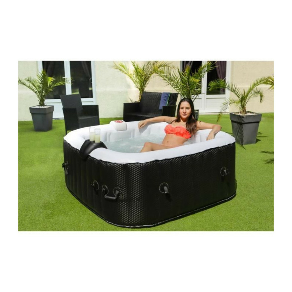 Sun spa spa gonflable carre laminee - 4 personnes - 1, 55 x h 0, 65 m