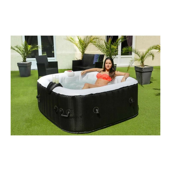 Sun spa spa gonflable carre laminee - 4 personnes - 1, 55 x h 0, 65 m