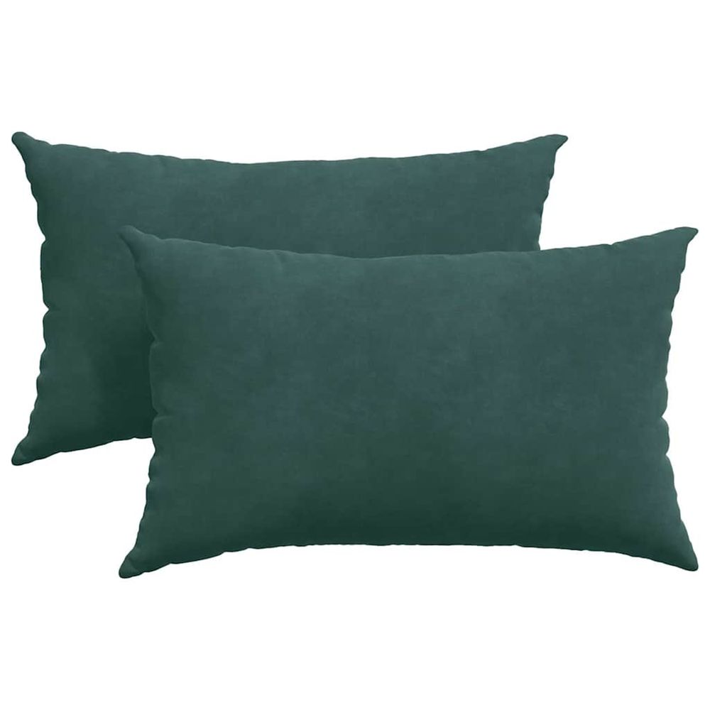 Coussins de canapé 2 pcs vert foncé 50 x 30 cm