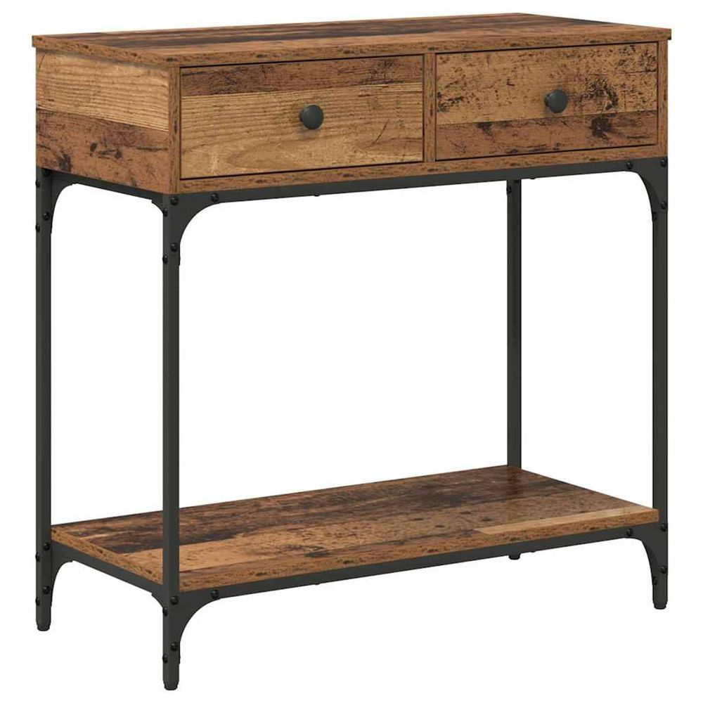 Table console bois ancien 75 x 34,5 x 75 cm bois d'ingénierie