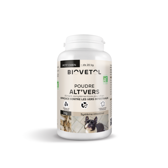 Poudre alt'vers petit chien bio 30g