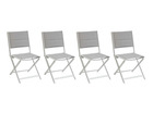 Lot de 4 chaises de jardin pliables glacier et blanc allure