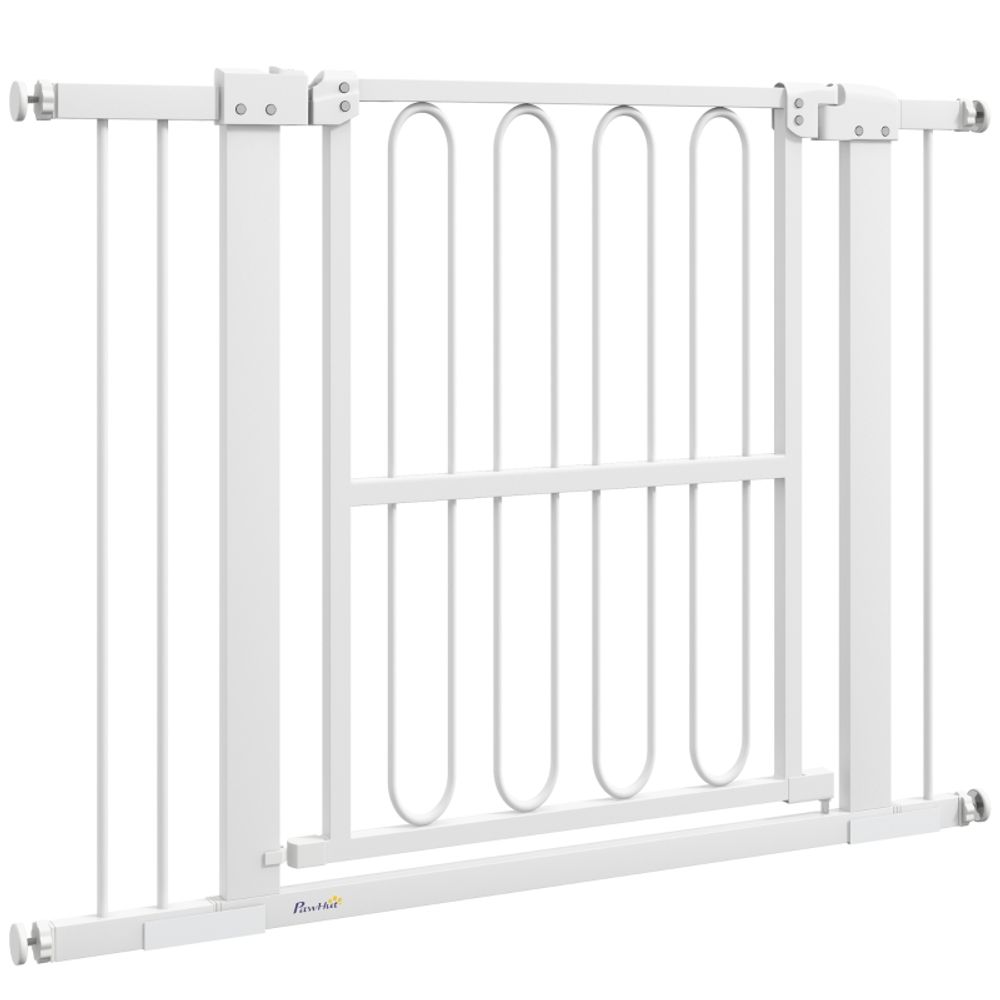 Barrière sécurité extensible escalier chien double verrouillage 76-104cm blanc - comfortxl outdoor living