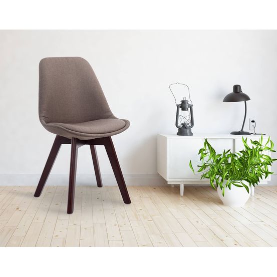 Chaise visiteur borneo v2 tissu noyer