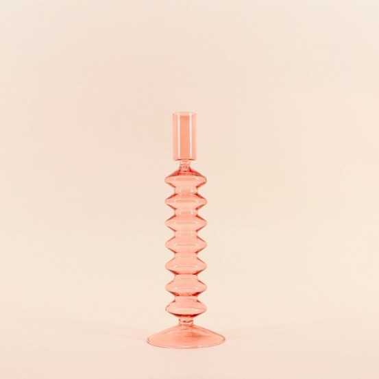 Bougeoir perles en verre 24cm, severina