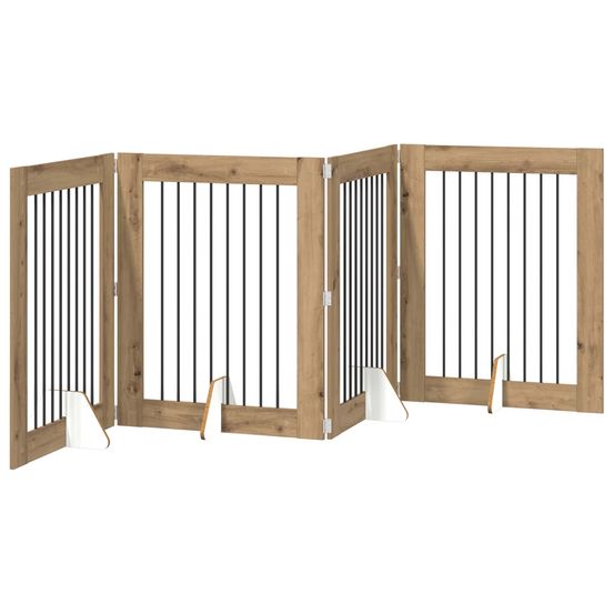 Porte de chien pliable avec supports 4 pc chêne artisanal