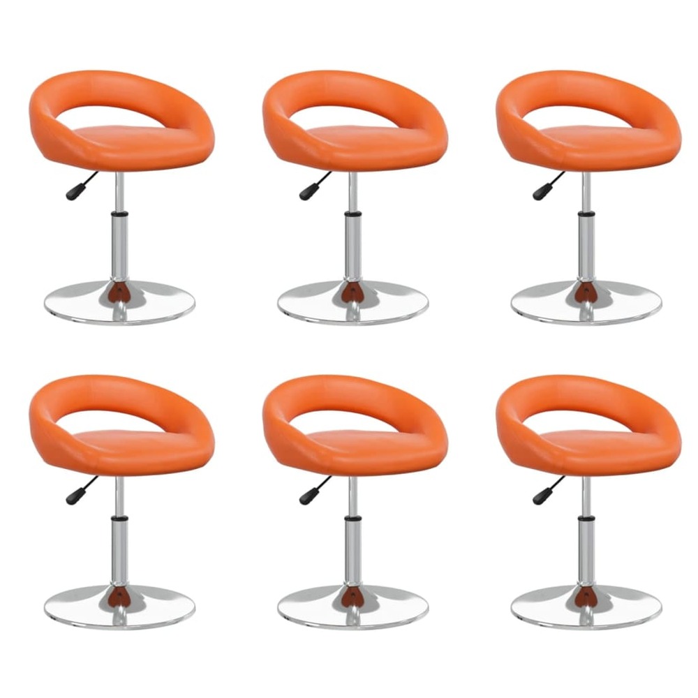 Chaises de salle à manger pivotantes 6 pcs orange similicuir