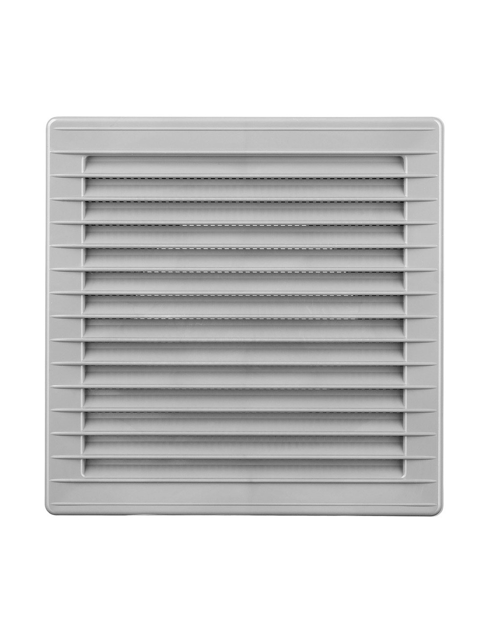 Grille d'aération carrée encastrée réglable ø 80-150 avec moustiquaire 170x170x11,5mm abs gris